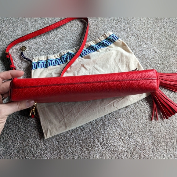 Tory Burch red McGraw crossbody purse handbag EUC - Picture 5 of 11